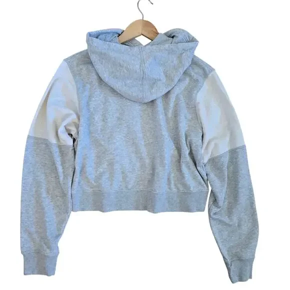 Nike NSW DNA Stacked Rainbow Swoosh Cropped Hoodie Gray White Womens M - Picture 3 of 7